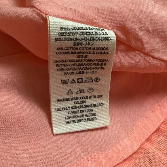 Free People Peach Linen Cotton Off Shoulder Mini Dress Size Small - Picture 8 of 8